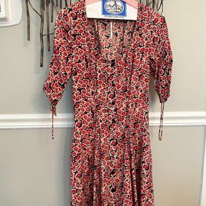Red and Black floral Dress, Free People